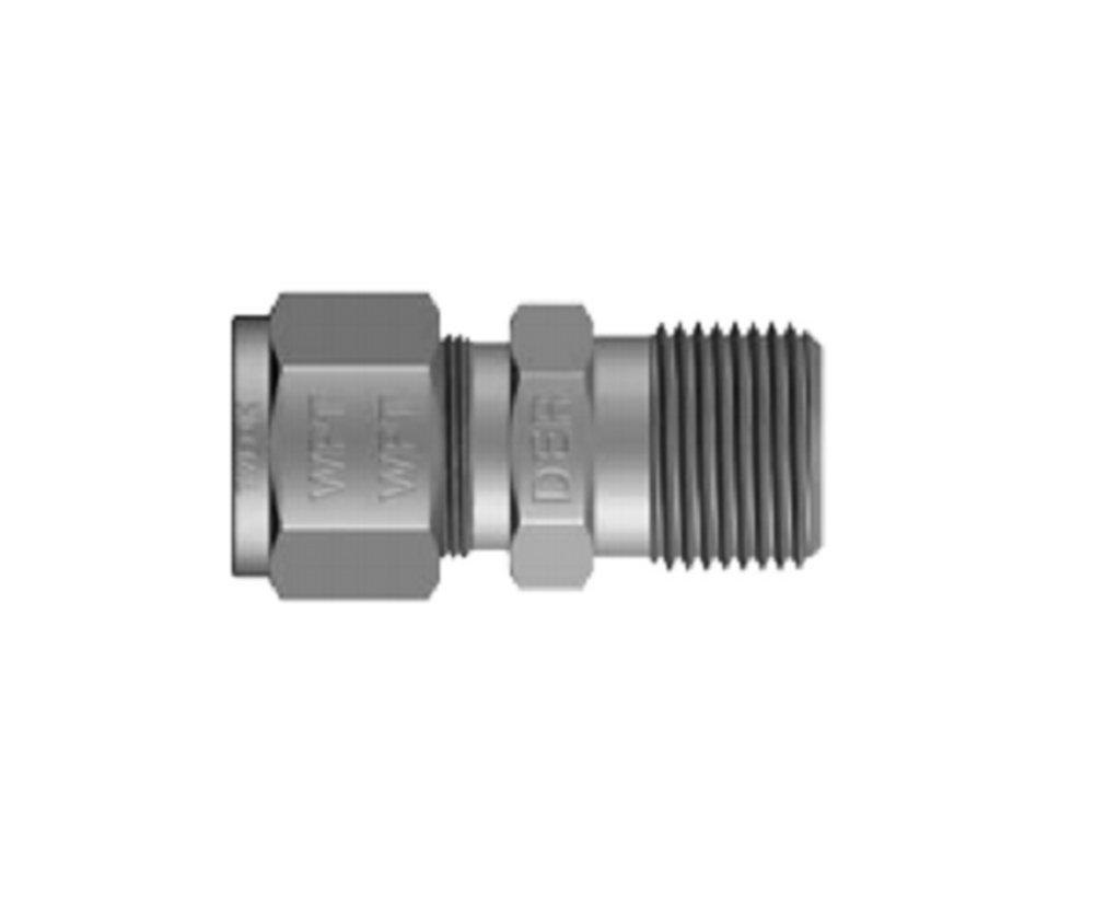 Tylok OD Tube x MNPT Stainless Steel Reducing Double Connector 