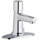 Single Handle Centerset Metering Bathroom Sink Faucet in Polished Chrome