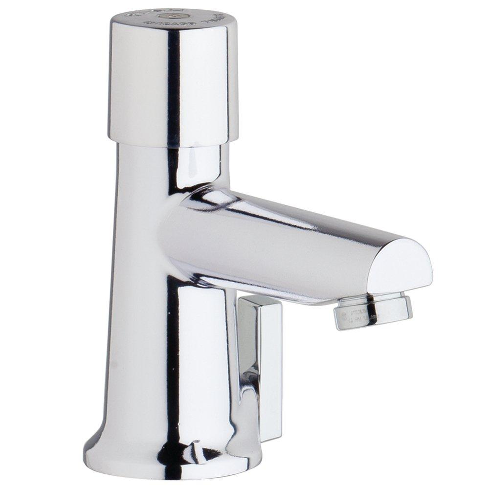 Chicago Faucets Polished Chrome Single Handle Metering Bathroom Sink Faucet 