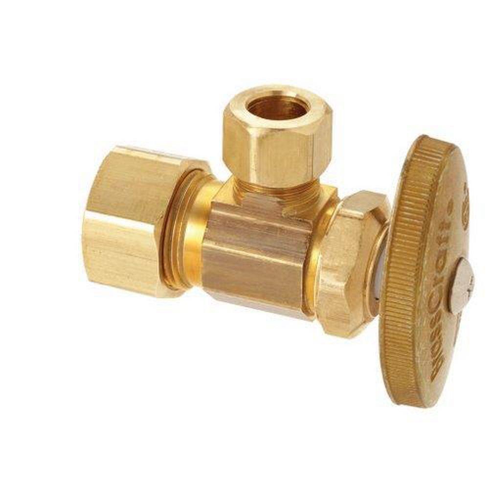 BrassCraft Rough Brass Solvent Weld x OD Compression Knurled Oval Handle Angle Supply Stop Valve in Oil Rubbed Bronze 