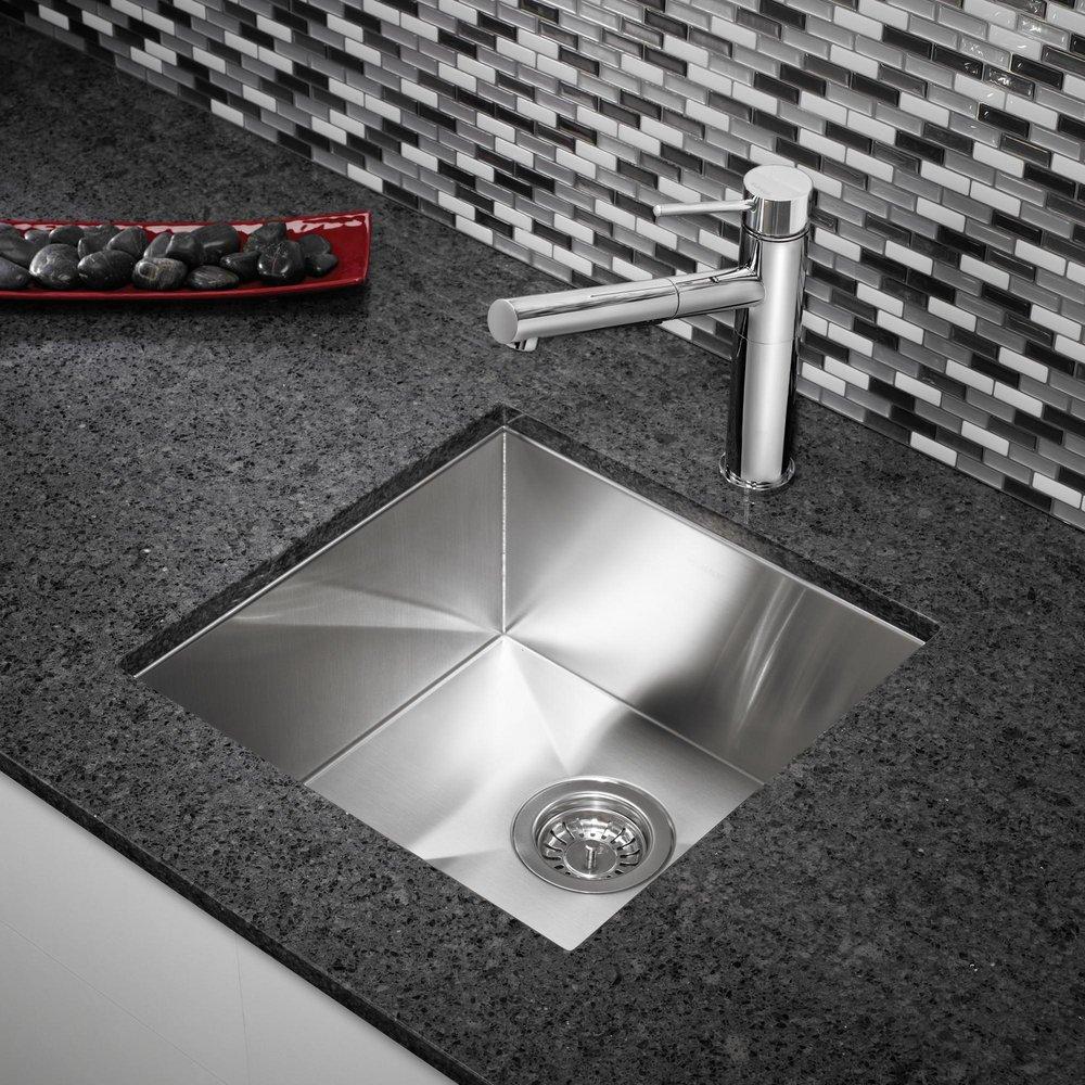 BLANCO Satin 17 x 17 in. Undermount Stainless Steel Bar Sink 