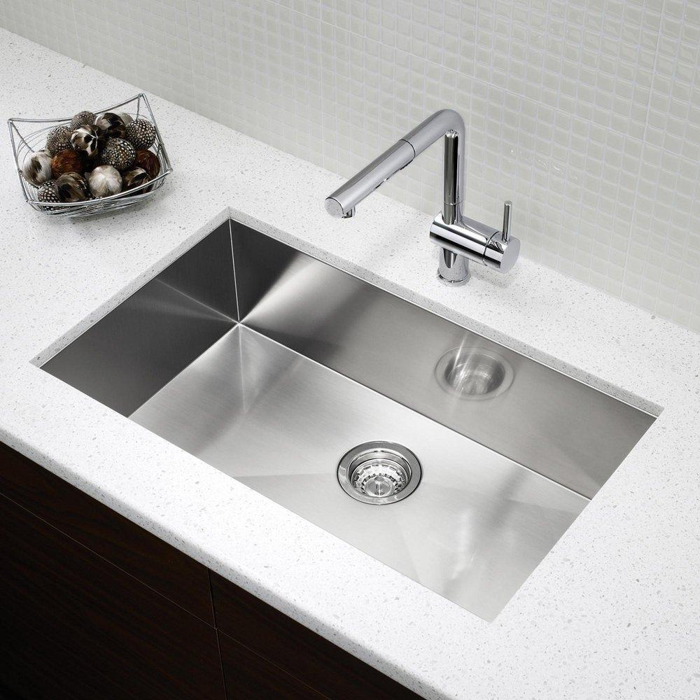 BLANCO Polished Satin 32 x 18 in. Stainless Steel Single Bowl Undermount Kitchen Sink with Sound Dampening 