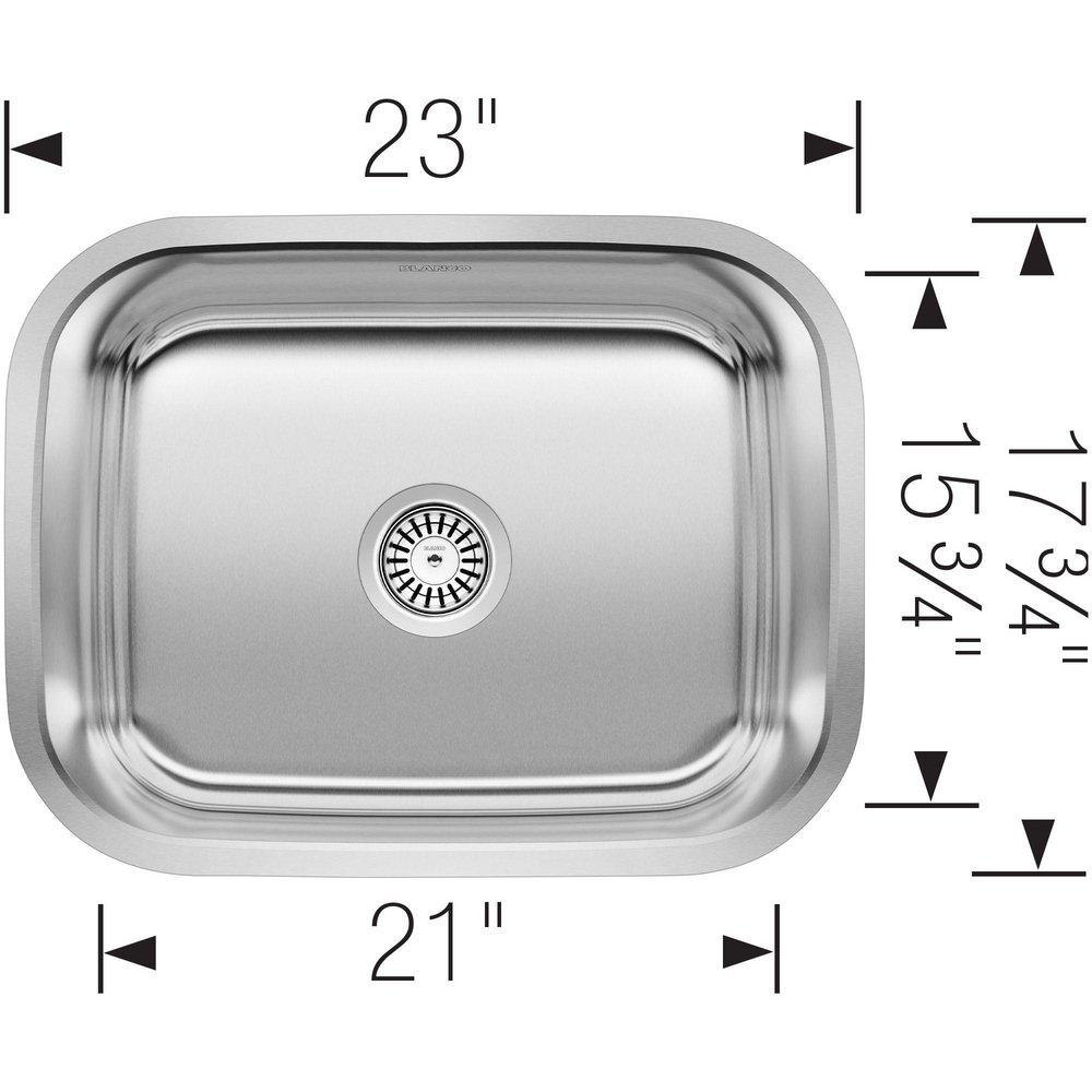 BLANCO Stainless Steel 23 x 17-3/4 in. Undermount Laundry Sink 