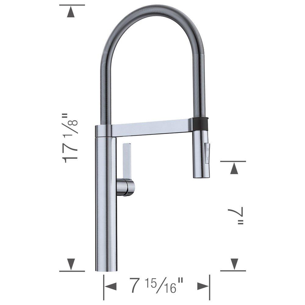 BLANCO Classic Steel Single Handle Pull Down Kitchen Faucet 