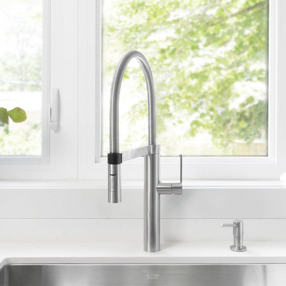 BLANCO Classic Steel Single Handle Pull Down Kitchen Faucet 