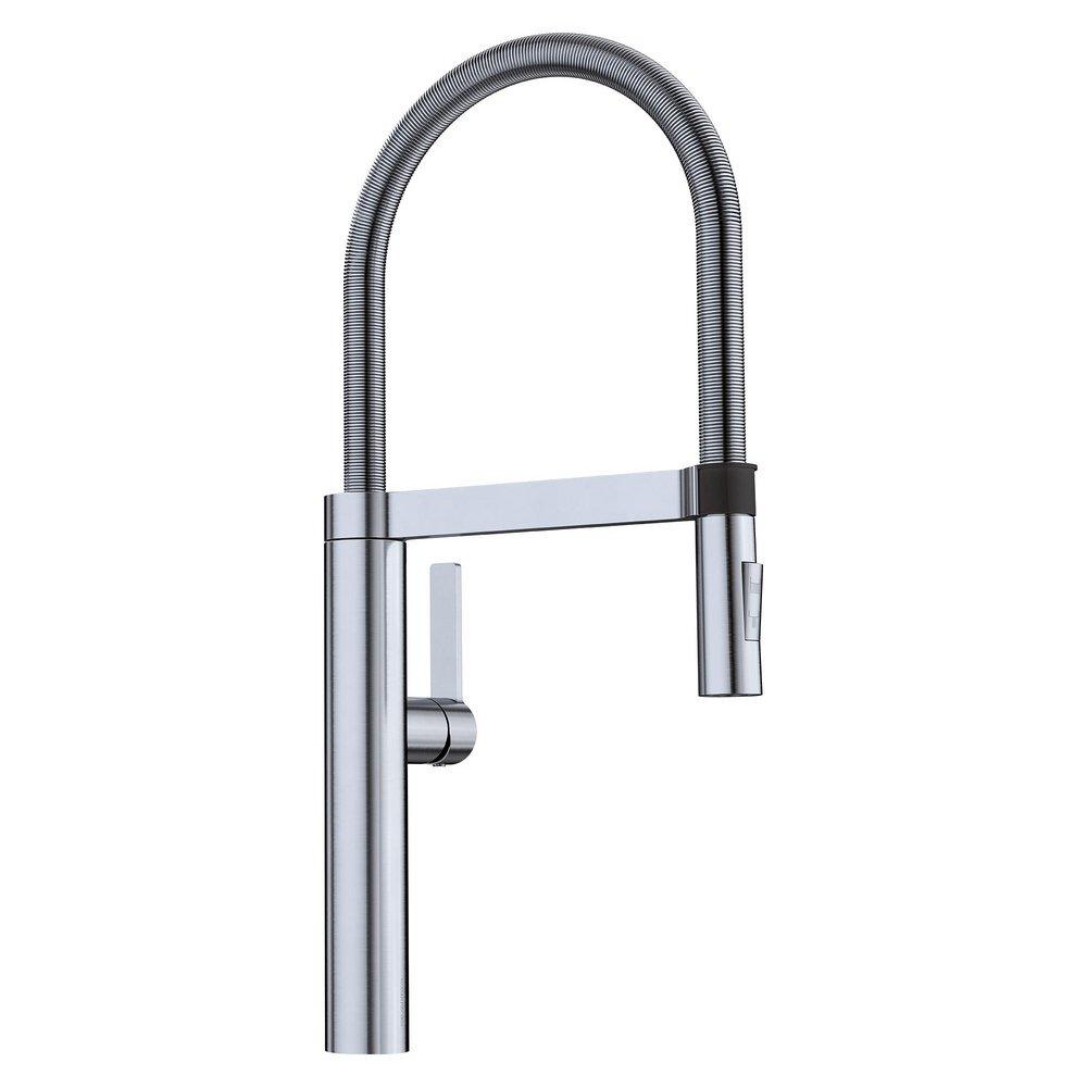 BLANCO Classic Steel Single Handle Pull Down Kitchen Faucet 