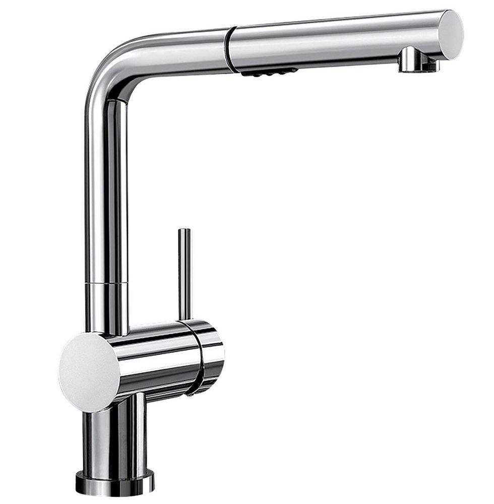 BLANCO Polished Chrome Single Handle Pull Out Kitchen Faucet 