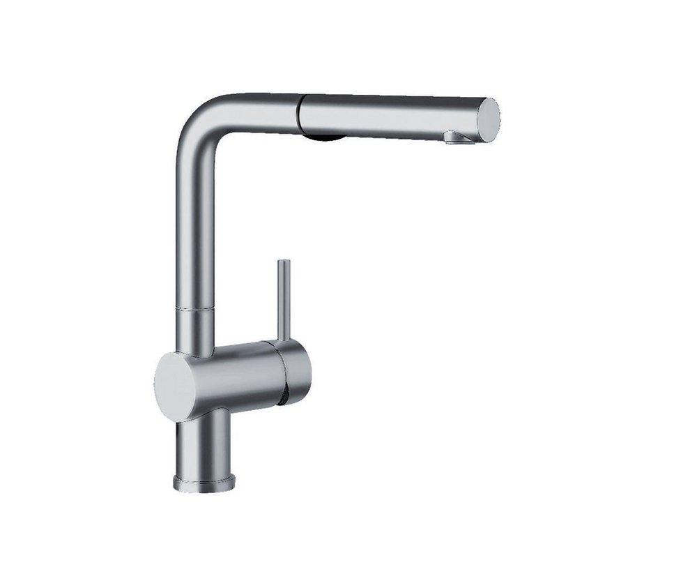 BLANCO Satin Nickel Single Handle Pull Out Kitchen Faucet 