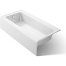 KOHLER White 60 x 30-1/4 in. Soaker Alcove Bathtub Left Drain 
