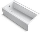 KOHLER White 60 x 30-1/4 in. Soaker Alcove Bathtub Left Drain 