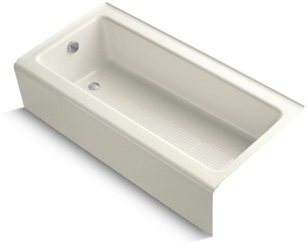 KOHLER Biscuit 60 x 30-1/4 in. Soaker Alcove Bathtub Left Drain 