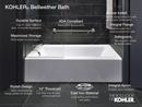 KOHLER White 60 x 30-1/4 in. Soaker Alcove Bathtub Right Drain 
