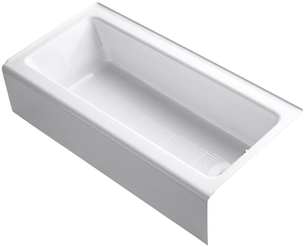 KOHLER White 60 x 30-1/4 in. Soaker Alcove Bathtub Right Drain 