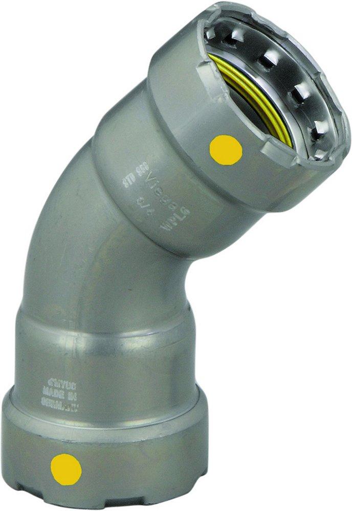 Viega Press Carbon Steel 45 Degree Elbow with HNBR Sealing Element 