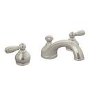3-Hole Deckmount Roman Tub Faucet with Double Lever Handle in Satin Nickel