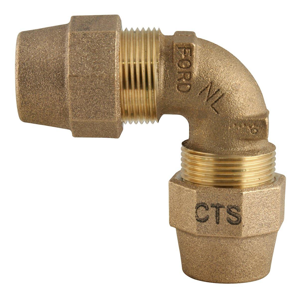 Ford Meter Box Grip Joint Brass 90 Degree Elbow Coupling 
