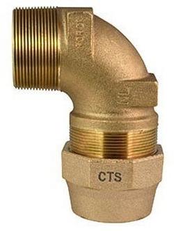 2 in. MIPT x Grip Joint Brass 90 Degree Elbow Coupling