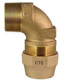 2 in. MIPT x Grip Joint Brass 90 Degree Elbow Coupling