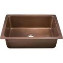 30 x 20 in. No Hole Copper Single Bowl Dual Mount Kitchen Sink in Medium Antique