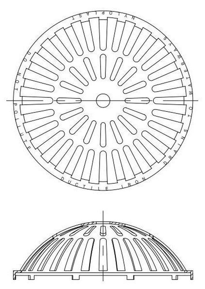 Nyloplast America 30 in. Ductile Iron Domed Grate 
