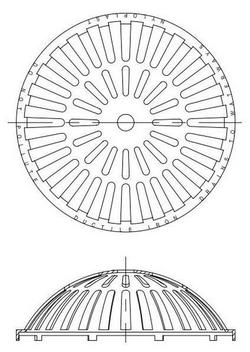 30 in. Ductile Iron Domed Grate for 2836AG 36 in. Drain Basin