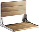 Wall Mount Wood Fold Down Shower Seat in Stainless Steel