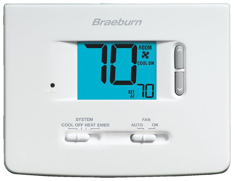 Braeburn Systems White 2H/1C Non-programmable Thermostat 