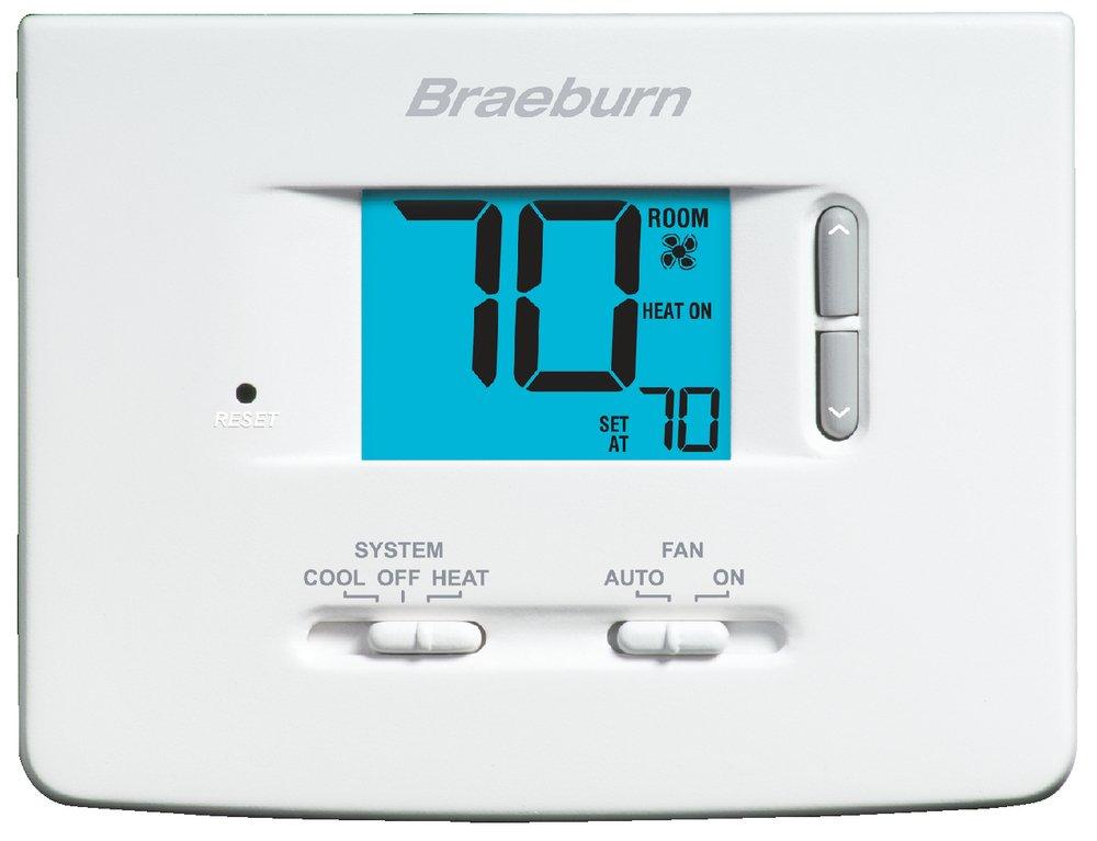 Braeburn Systems White 1H/1C Non-programmable Thermostat 
