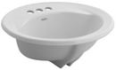 EverClean Vitreous China Oval Countertop Sink with 4 in. Center Faucet Holes in White