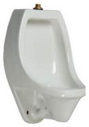 1 gpf 1/4 Stall Washout Urinal with 3/4 Top Spud in White (Hanging Brackets Included)