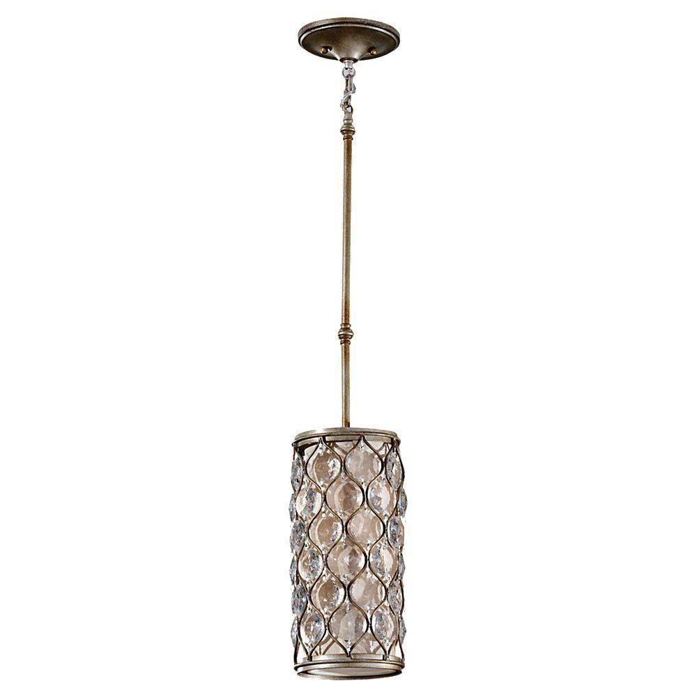 Feiss Burnished Silver 75W 1-Light Mini Pendant 