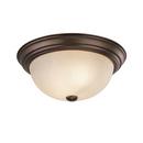 6-1/2 x 15 in. 3-Light Ceiling Fixture in Burnished Bronze with Tumbleweed Glass Shade
