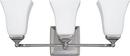 8-1/2 in. 75W 3-Light Vanity Fixture in Polished Nickel with Soft White Glass Shade