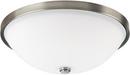 4-1/2 x 12-1/2 in. 2-Light Ceiling Fixture in Aged Nickel with Soft White Glass Shade