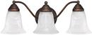 8 in. 100W 3-Light Vanity Fixture in Burnished Bronze with Faux White Alabaster Glass Shade