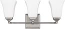 8-1/2 in. 75W 3-Light Vanity Fixture in Brushed Nickel with Soft White Glass Shade
