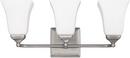 Capital Lighting Brushed Nickel 8-1/2 in. 75W 3-Light Vanity Fixture with Soft White Glass Shade 