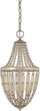 20-1/2 in. 60W 2-Light Pendant Fixture in Winter Gold with Painted Crystal Glass Shade