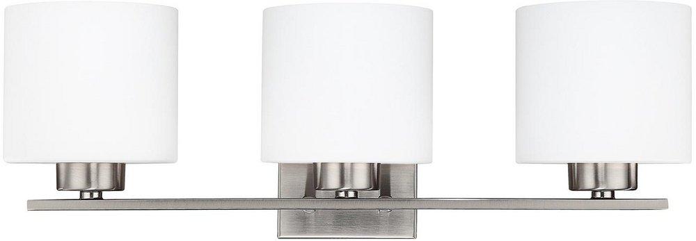 Capital Lighting Brushed Nickel 75W 3-Light Medium E-26 Base Incandescent Vanity 