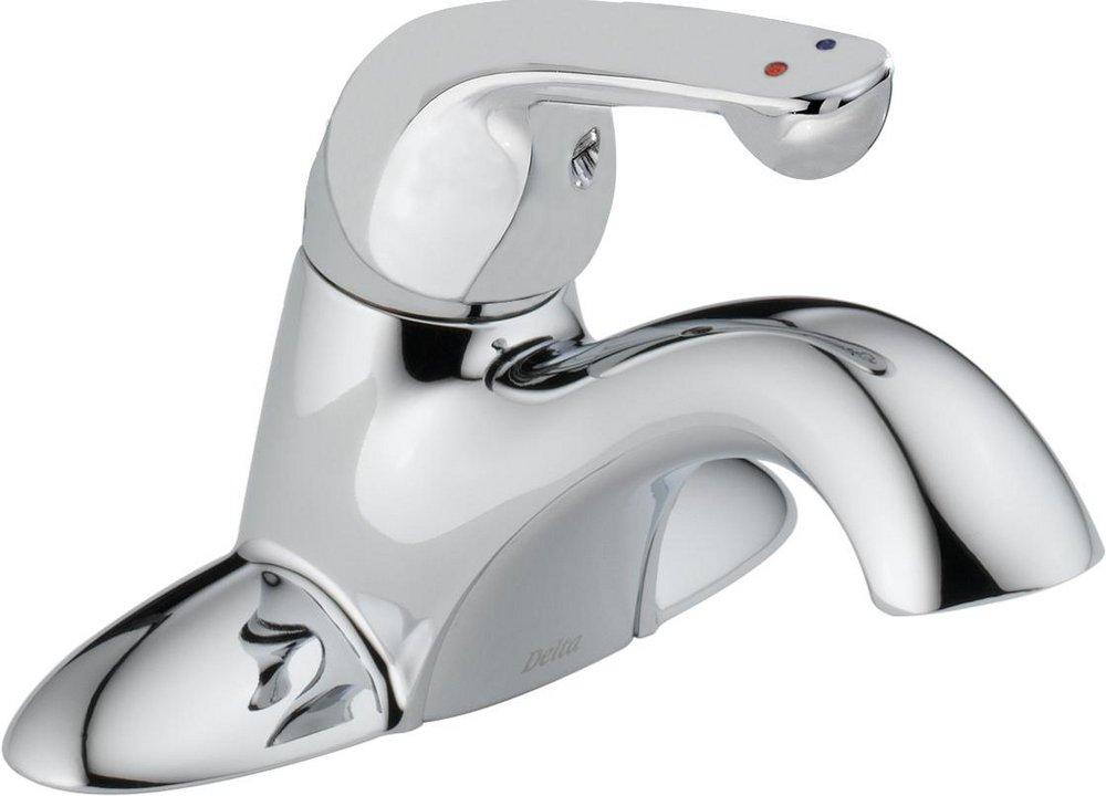 Delta Faucet Chrome Single Lever Handle Classic Centerset Bathroom Sink Faucet 