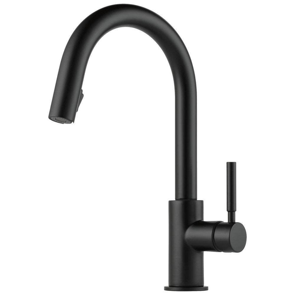 Brizo Matte Black Single Handle Pull Down Kitchen Faucet 