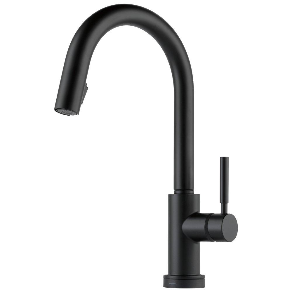 Brizo Matte Black Single Handle Pull Down Kitchen Faucet 