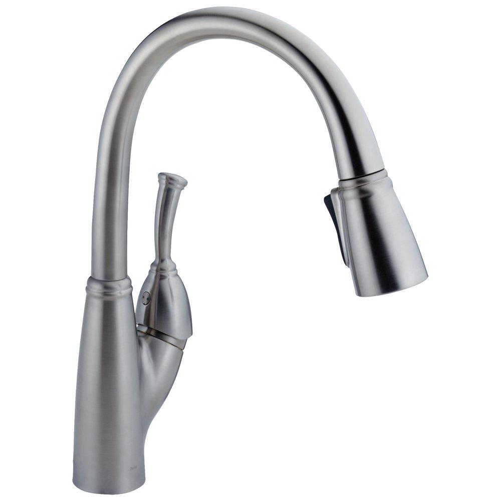 Delta Faucet Arctic Stainless Single Handle Pull Down Kitchen Faucet 
