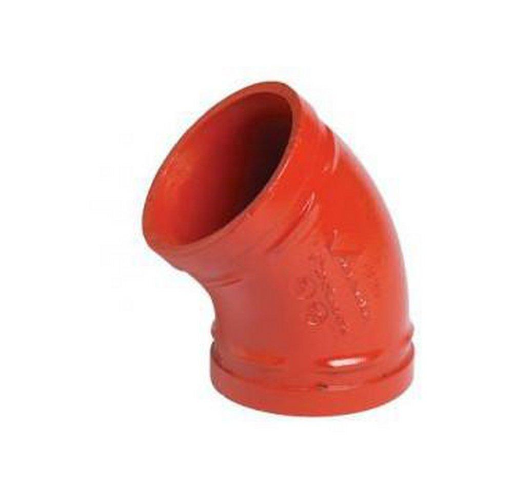 Victaulic Orange Orange Enamel Ductile Iron Grooved 45 Degree Sprinkler Elbow 