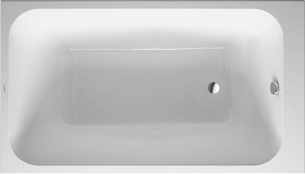 Duravit White 55-1/8 x 31-1/2 in. Soaker Drop-In Bathtub with Right Drain 