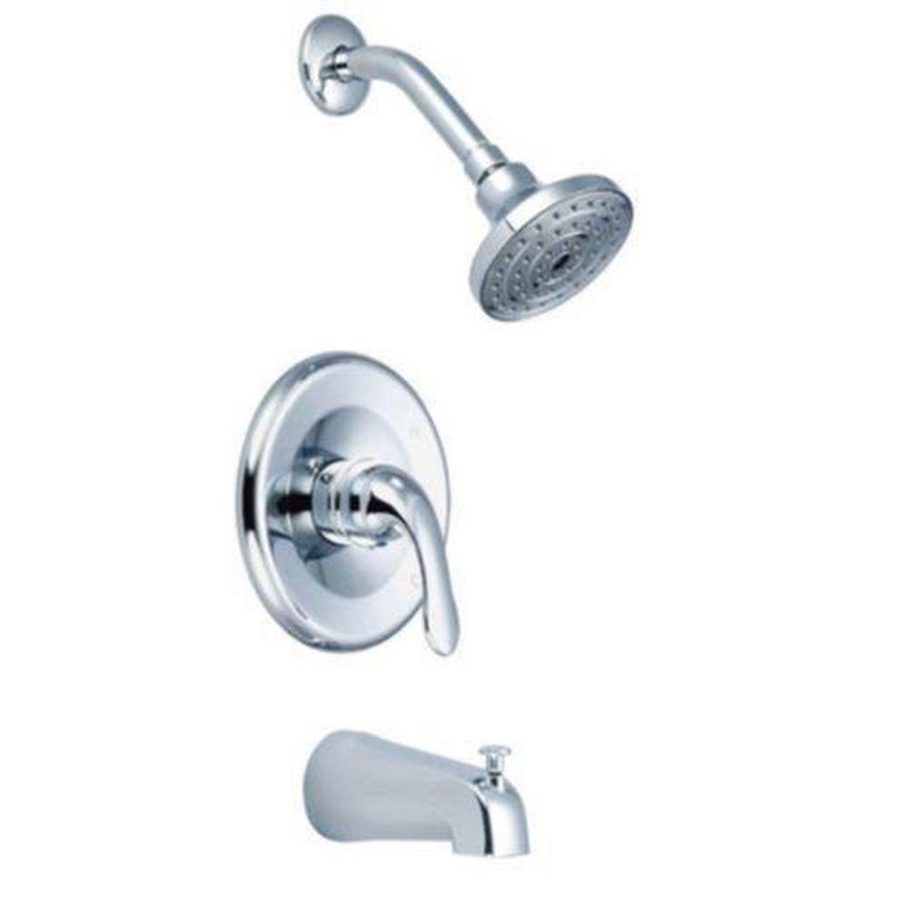 PROFLO&reg; Brushed Nickel Single Handle Single Function Bathtub & Shower Faucet (Trim Only) 