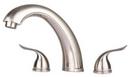 Double Lever Handle Roman Tub Faucet in Brushed Nickel 3-Piece