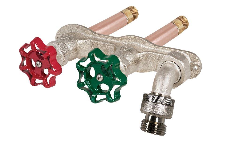 PRIER Products Satin Nickel Satin Nickel 1/2 x 3/4 in. MNPT x Sweat Wall Hydrant 