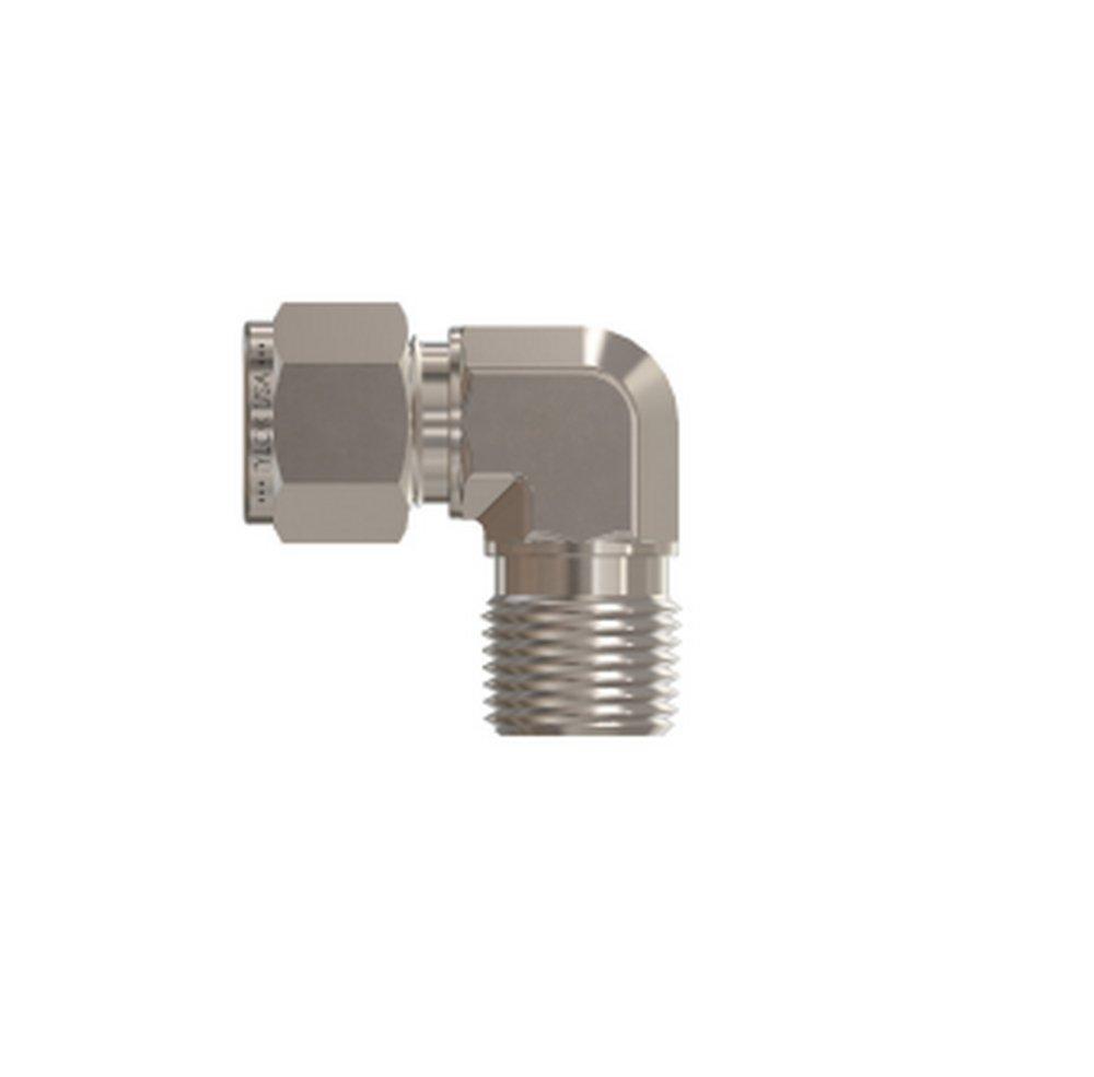 Tylok OD Tube x MNPT Domestic Stainless Steel Double Ferrule Increasing 90 Degree Elbow 