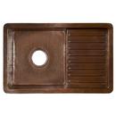 Single Bowl Undermount Copper Kitchen Sink with Drainboard in Antique
